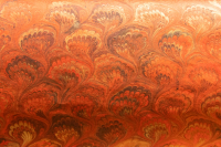 Peacock orange marbled paper