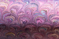 Peacock fuchsia marbled paper