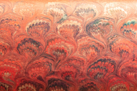 Peacock red marbled paper