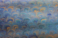 Peacock turquoise marbled paper